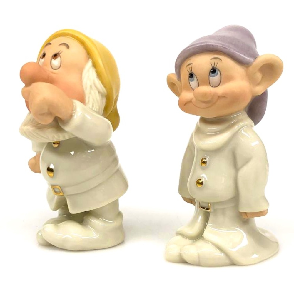 Vintage Disney Lenox Dopey and Sneezy Salt and Pepper Shakers - Snow White